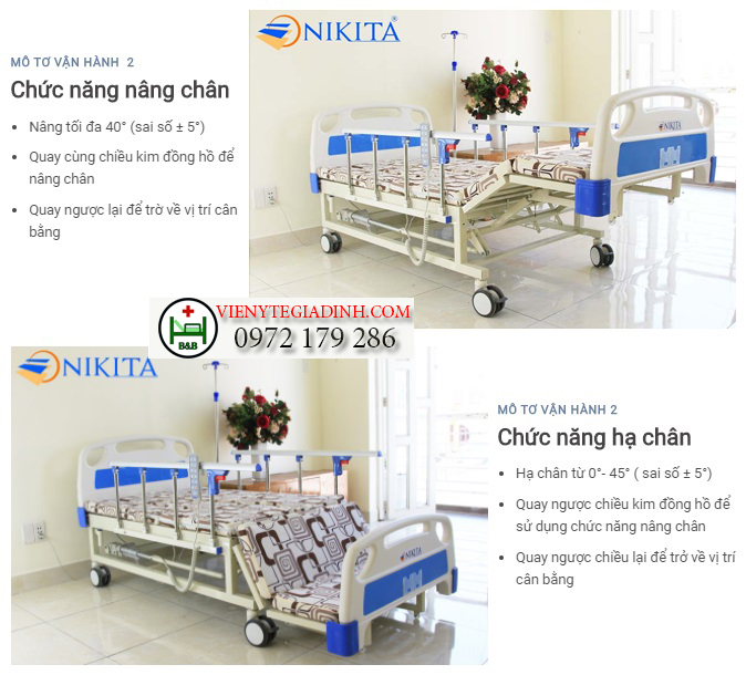 gIƯỜNG BỆNH NIKITA DCN16 HA CHÂN